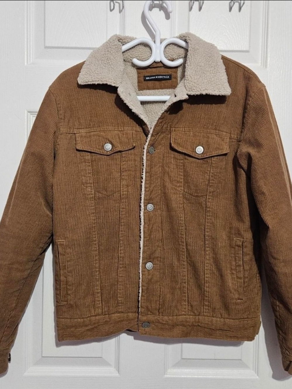 Brandy Melville Brown Corduroy Sherpa-Lined Shirt Jacket